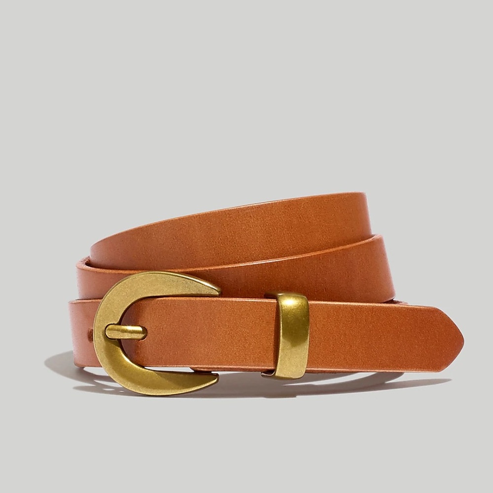 Madewell Chunky Buckle Skinny Leather Belt Medium